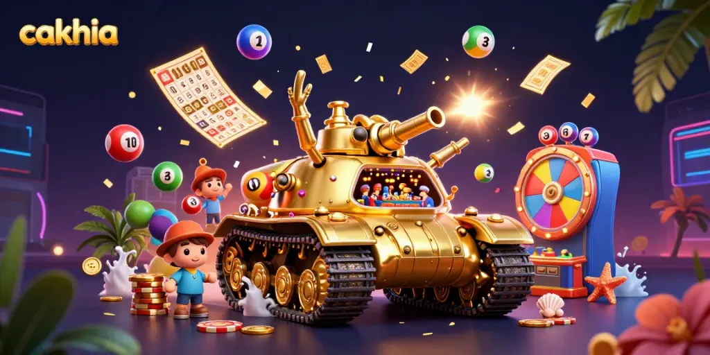 Cakhia delivers thrilling casino excitement with a golden beetle tank casino showcasing vibrant lottery balls.